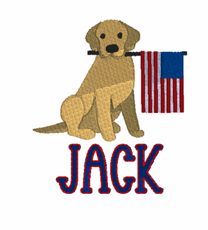Dog & Flag Embroidery Design Dog & Flag Embroidery Design