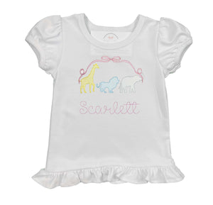 Animals & Bow Embroidered Shirt Animals & Bow Embroidered Shirt