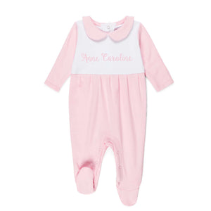 Pink Embroidered Footie Pink Embroidered Footie