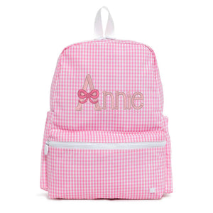 Pink Gingham Embroidered Backpack Pink Gingham Embroidered Backpack
