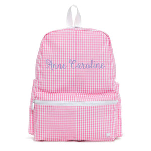 Pink Gingham Embroidered Backpack Pink Gingham Embroidered Backpack
