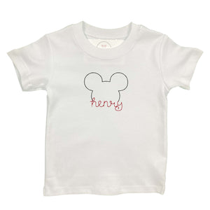 Mouse Head with Name Embroidered Shirt Mouse Head with Name Embroidered Shirt