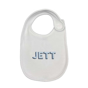 Two Toned Block Embroidered Bib Two Toned Block Embroidered Bib