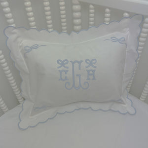 Blue Nursery Pillow with Monogram Blue Nursery Pillow with Monogram