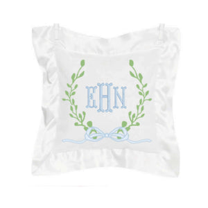 White & Blue Satin Pillow White & Blue Satin Pillow