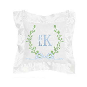 White & Blue Satin Pillow White & Blue Satin Pillow