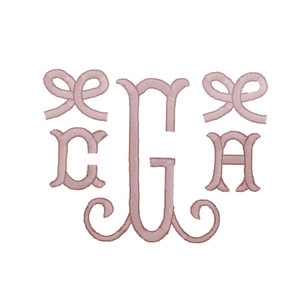 Bow Font Embroidery Design Bow Font Embroidery Design