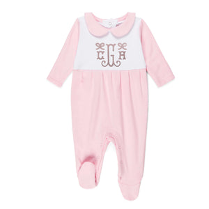 Pink Embroidered Footie Pink Embroidered Footie