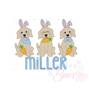 Easter Dog Embroidery Design Easter Dog Embroidery Design