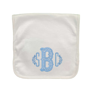 Dotted Initial Embroidered Burp Cloth Dotted Initial Embroidered Burp Cloth