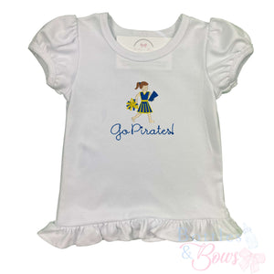 Cheerleader Embroidered Shirt (Pick Your Colors) Cheerleader Embroidered Shirt (Pick Your Colors)