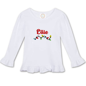Christmas Lights Embroidered Shirt Christmas Lights Embroidered Shirt