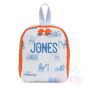 Construction Print Embroidered Lunchbox Construction Print Embroidered Lunchbox