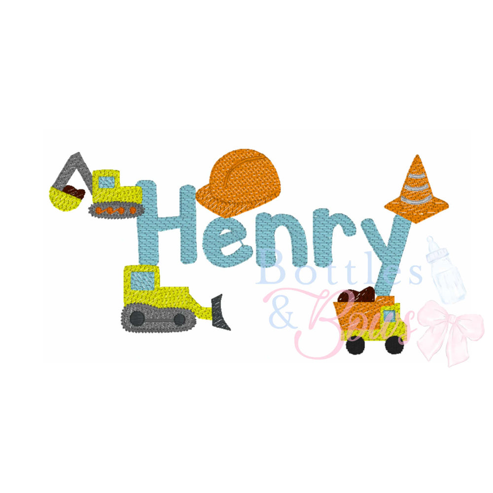 Construction Embroidery Design