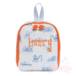 Construction Print Embroidered Lunchbox Construction Print Embroidered Lunchbox