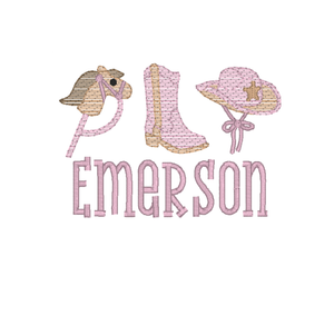 Cowgirl Trio Embroidery Design Cowgirl Trio Embroidery Design