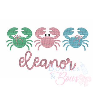 Crab Girl Trio Embroidery Design Crab Girl Trio Embroidery Design