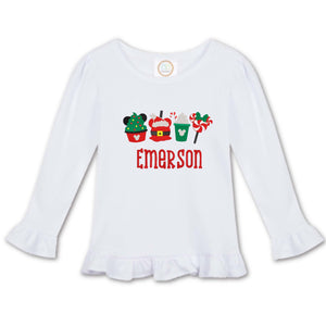Christmas Mouse Snacks Embroidered Shirt Christmas Mouse Snacks Embroidered Shirt