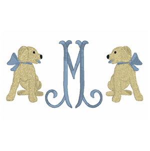 Labs & Initial Embroidery Design Labs & Initial Embroidery Design