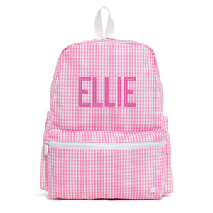 Pink Gingham Embroidered Backpack Pink Gingham Embroidered Backpack