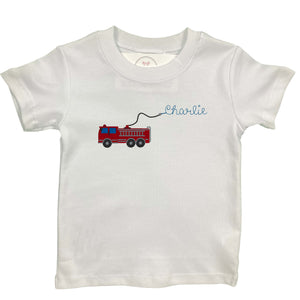 Firetruck Embroidered Shirt Firetruck Embroidered Shirt