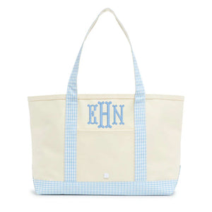 Medium Tote - Gingham Sky Medium Tote - Gingham Sky