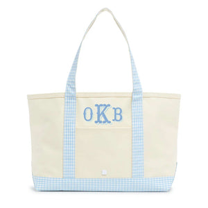 Medium Tote - Gingham Sky Medium Tote - Gingham Sky