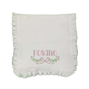 Floral Frame Embroidered Burp Cloth Floral Frame Embroidered Burp Cloth