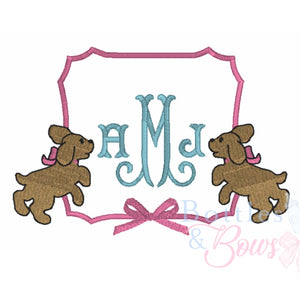 Puppy Border Embroidery Design Puppy Border Embroidery Design