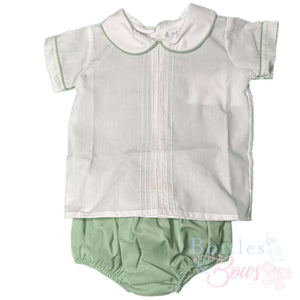 Sage Smocked Diaper Set Sage Smocked Diaper Set