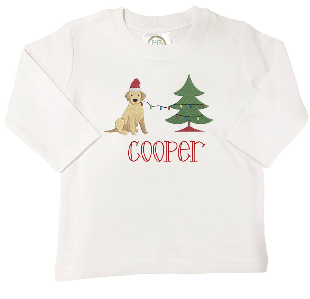 Puppy Christmas Embroidered Shirt