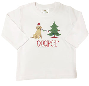 Puppy Christmas Embroidered Shirt Puppy Christmas Embroidered Shirt