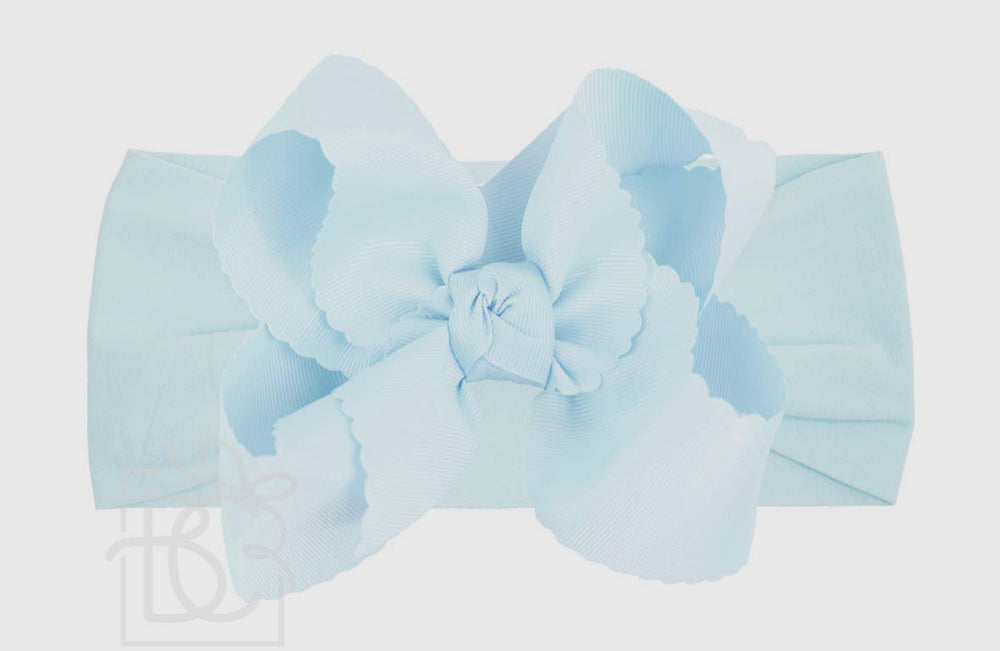 XL Scallop Edge Headband - Powder Blue