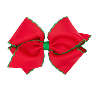 Mini King Moonstitch Bow - Red/Green Mini King Moonstitch Bow - Red/Green