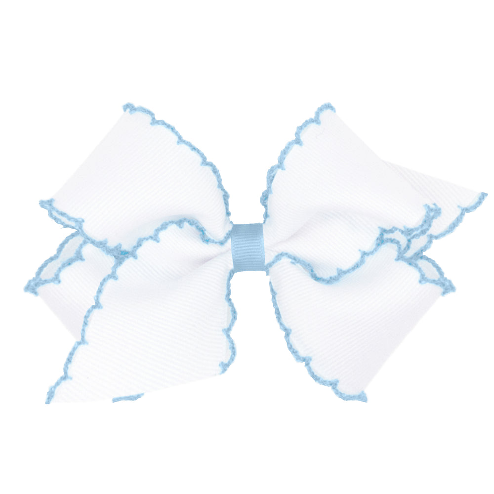 Medium Moonstitch Bow - White/Millennium Blue