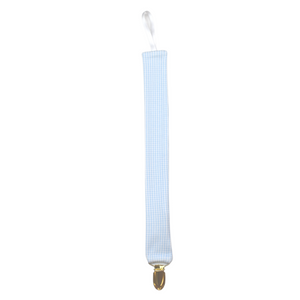 Legacy Pacifier Clip - Blue Mini Gingham Legacy Pacifier Clip - Blue Mini Gingham
