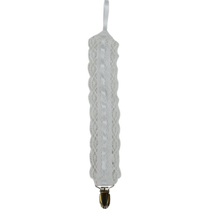 Legacy Pacifier Clip - White Lace Legacy Pacifier Clip - White Lace