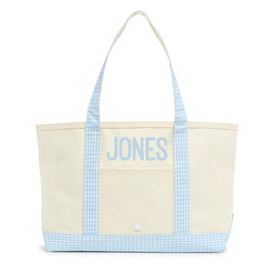 Medium Tote - Gingham Sky Medium Tote - Gingham Sky