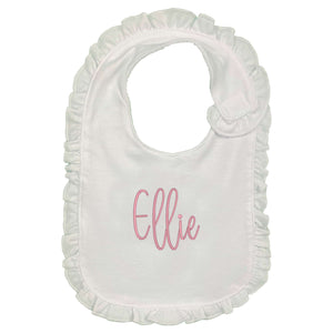 Script Name Embroidered Bib Script Name Embroidered Bib