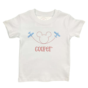Mouse Plane Embroidered Shirt Mouse Plane Embroidered Shirt