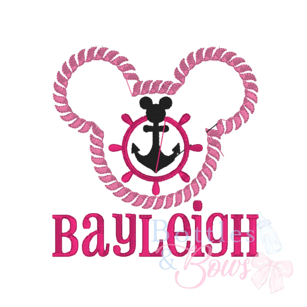 Nautical Mouse Embroidery Design