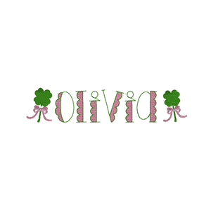 Shamrock Name Embroidery Design Shamrock Name Embroidery Design