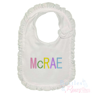 Colorful Embroidered Name Bib Colorful Embroidered Name Bib