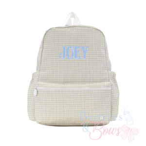 Pearl Grey Embroidered Backpack Pearl Grey Embroidered Backpack