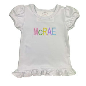Colorful Name Embroidered Shirt Colorful Name Embroidered Shirt