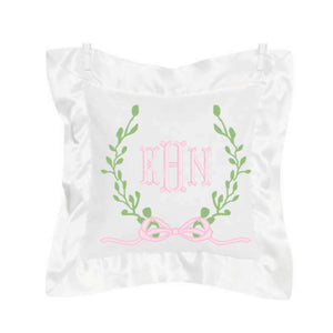 White & Pink Satin Pillow White & Pink Satin Pillow