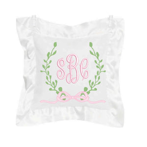White & Pink Satin Pillow White & Pink Satin Pillow