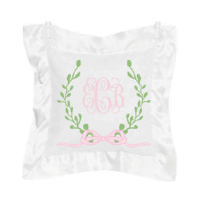 White & Pink Satin Pillow White & Pink Satin Pillow