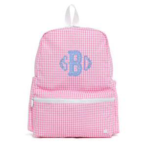 Pink Gingham Embroidered Backpack Pink Gingham Embroidered Backpack