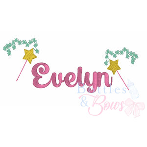 Princess Wand Embroidery Design Princess Wand Embroidery Design